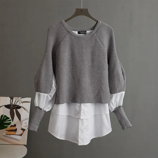 EB | Weinlese Rundhals Gestrickter Frauenpulli