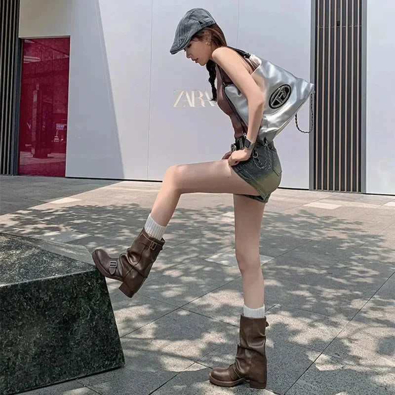 EB | Falten Mid-Calf Stiefel