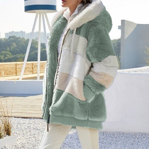 EB | Plüsch Kapuzenstrickjacke Warm, Weich und Elegant