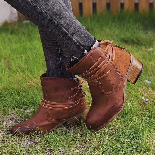 EB | Damenstiefel Weinlese Schnürstiefel