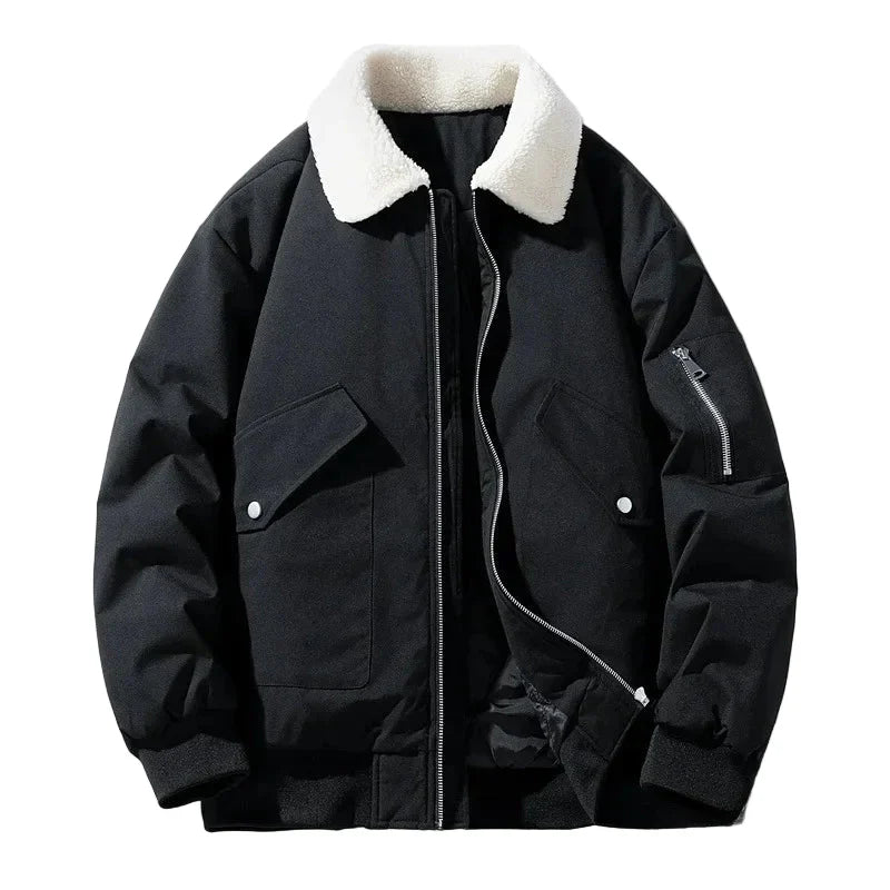 EB | Winter Bomberjacke mit Modischem Lammfellkragen - Lässiger Stil für Kalte Tage
