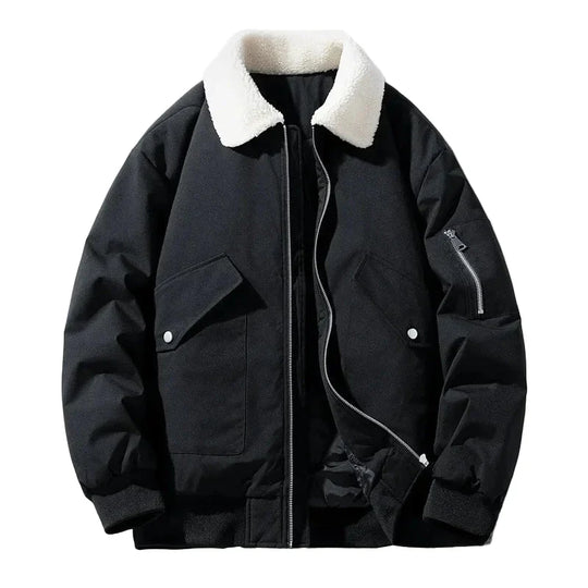 EB | Winter Bomberjacke mit Modischem Lammfellkragen - Lässiger Stil für Kalte Tage