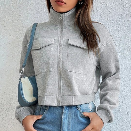 EB | Stilvolles Zip Up Crop Top
