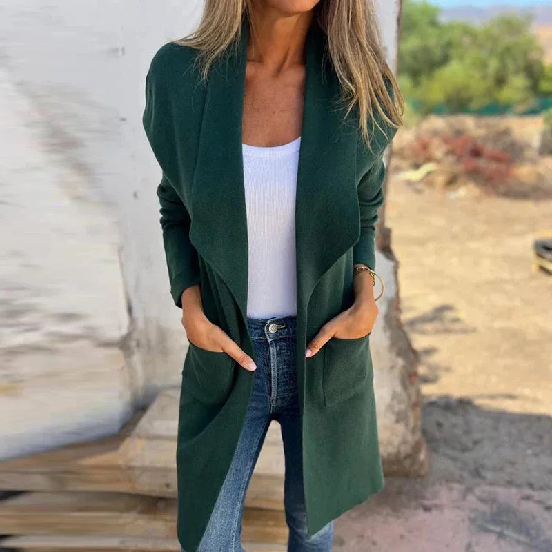 EB | Einfarbiger Mid Length Cardigan Mantel