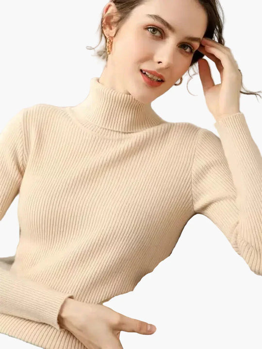 EB | Rollkragenpullover Gerippt Basic Langarm - Vielseitiger Herbst & Winter Look