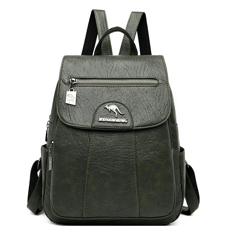 EB | Großer Leder Rucksack mit Diebstahlschutz für Damen