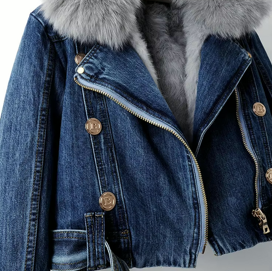 EB | Jeansjacke mit Kunstfellkragen