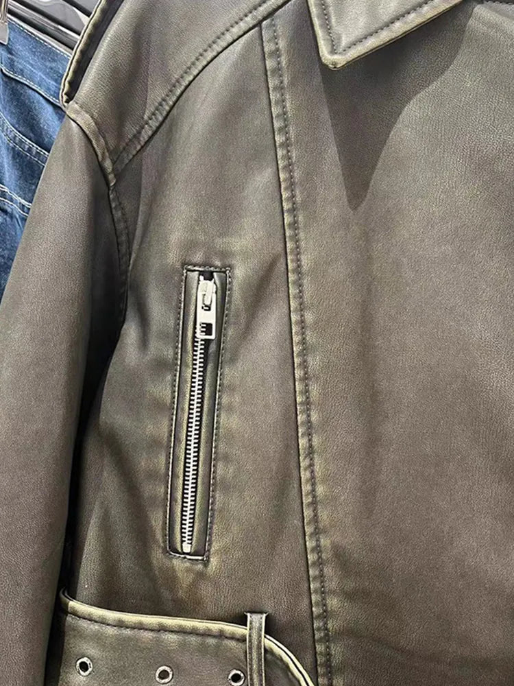 EB | Kurze Jacke aus PU-Leder für Frauen