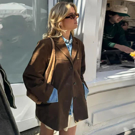 EB | Retro-Braune Damenjacke