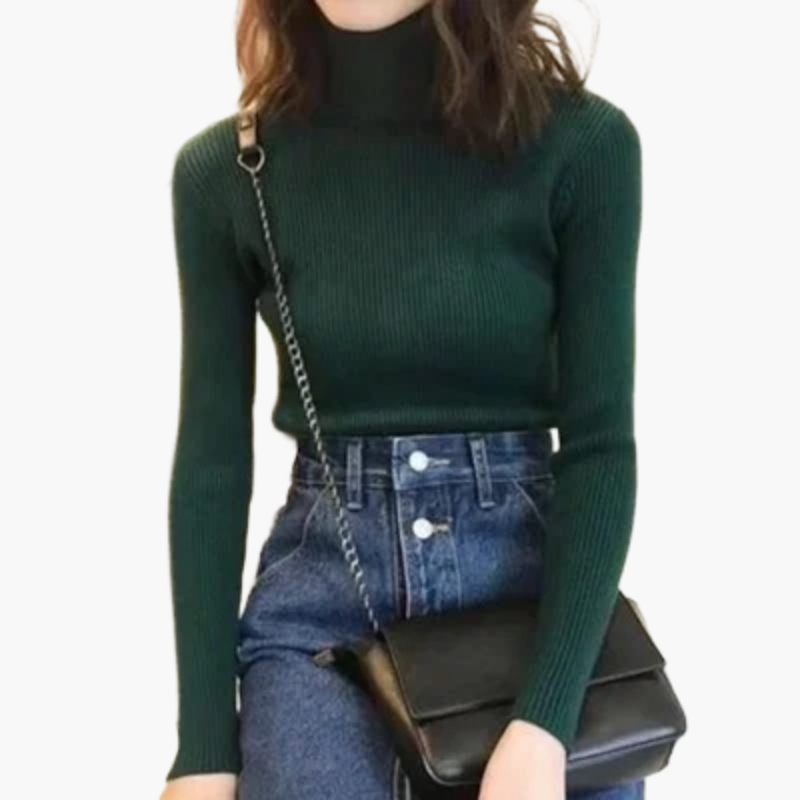 EB | Rollkragenpullover Gerippt Basic Langarm - Vielseitiger Herbst & Winter Look