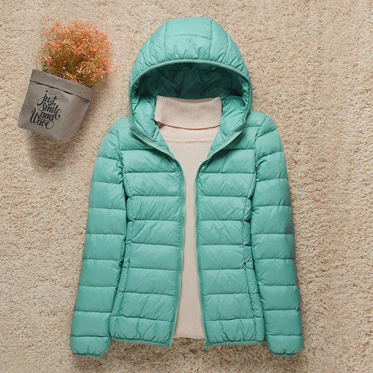 EB | Winterjacke mit Reißverschluss und Kapuze und Langen Ärmeln - Winter