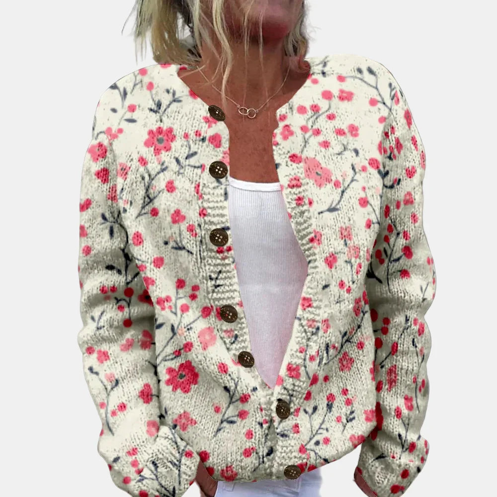 EB | Sofistizierte Blumenstrickjacke