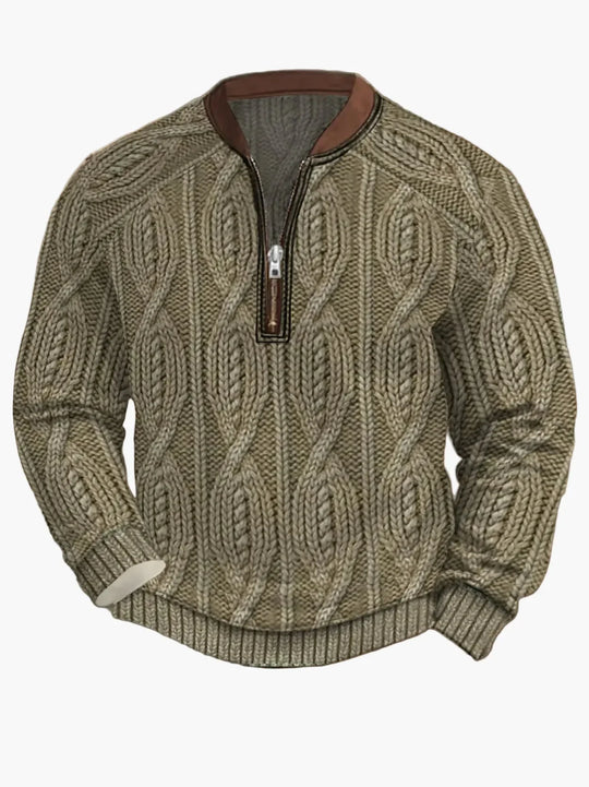 EB | Strickpullover mit Reißverschluss - Moderner Freizeit-Look für Herbst und Frühling
