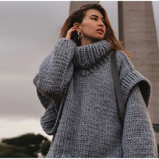EB | Chunky Strickpullover Oversized und Trendy Perfekt für Den Herbst
