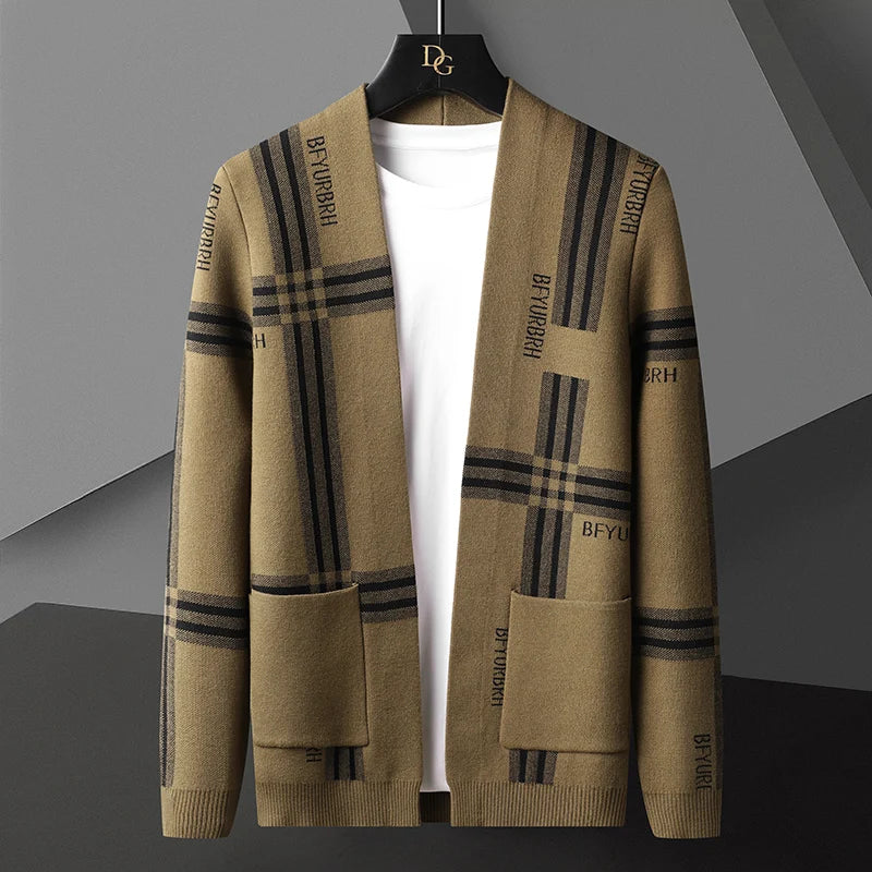 EB | Offene Strick-cardigan mit Karomuster Weich und Stilvoll Perfekt für Den Layer-look