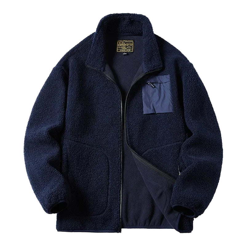 EB | Unisex Fleecejacke Im Outdoor-Stil mit Reißverschluss und Brusttasche - Ideal für Freizeit & Alltag