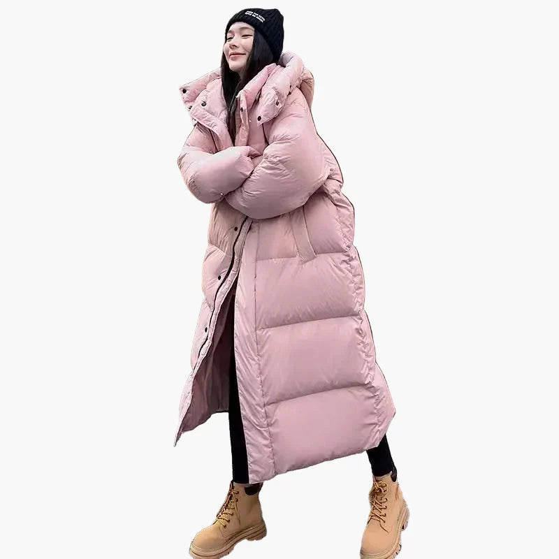 EB | Lange Pufferjacke mit Kapuze - Entspannter Wintermantel für Alltag und Outdoor