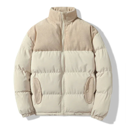 EB | Unisex gesteppte Jacke mit Details aus kordeligem Samt Aiden