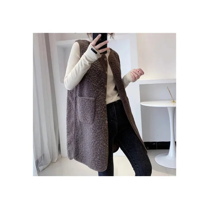 EB | Eleganter Weste mit Taschen Polyester/ Minimalistisch, Bequem