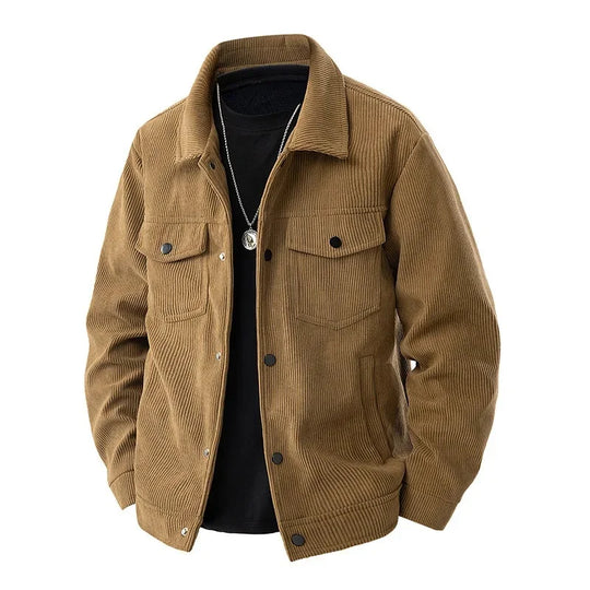 EB | Herren Knopf-Front Jacke - Shirtkragen und Brusttaschen