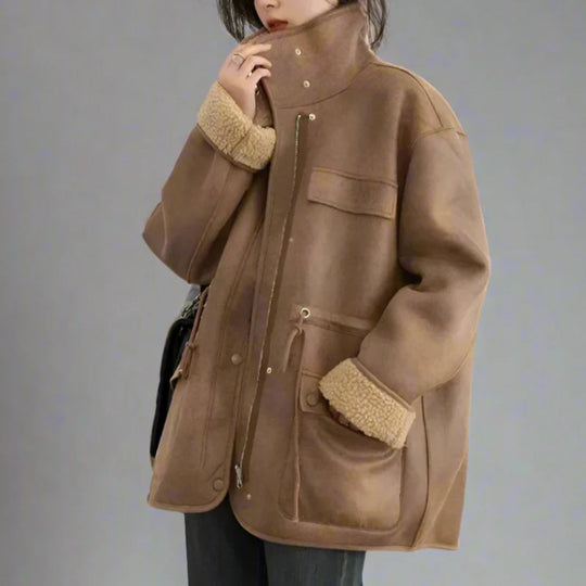 EB | Suede Sherpa Mantel