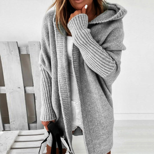 EB | Oversized Strickmantel mit Kapuze - Cozyfit