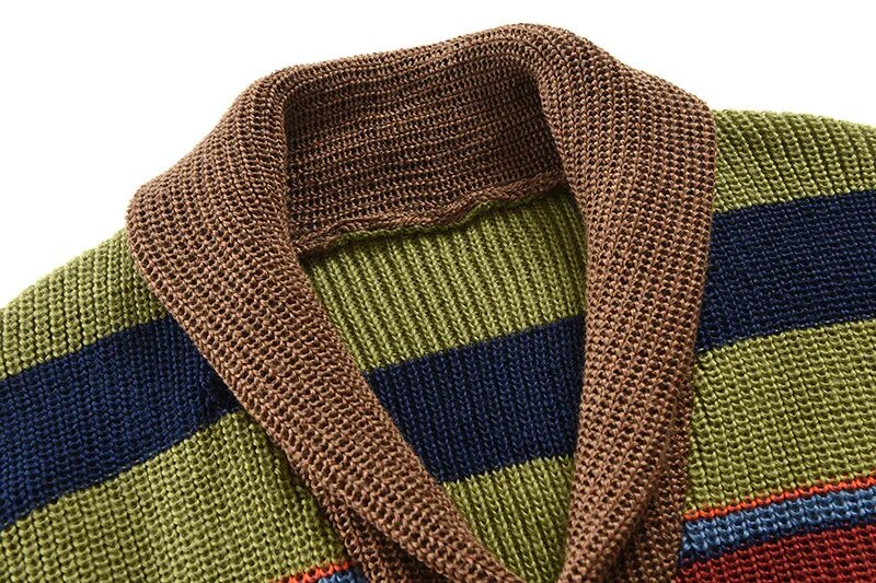 EB | Herren Strickjacke mit Farbblock und geometrischem Muster