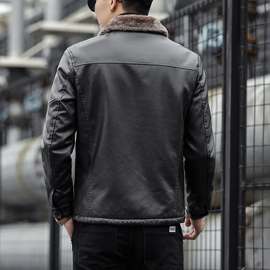 EB | Leder Herrenjacke mit Kragen