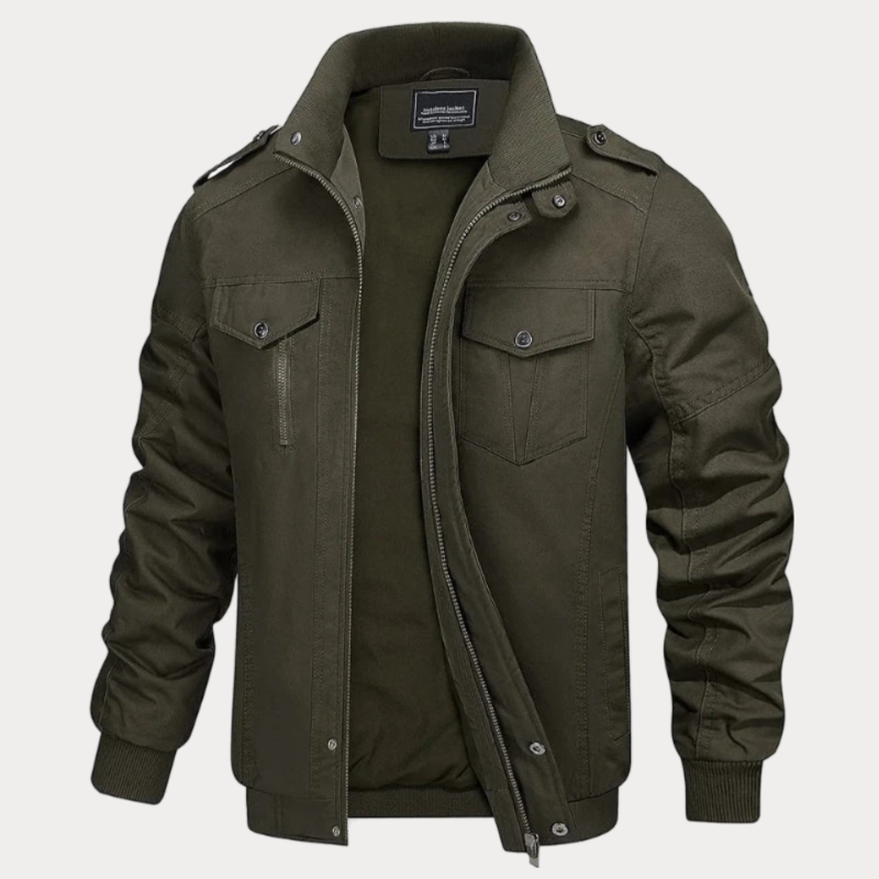 EB | Retro Reißverschlussjacke In Armeegrün