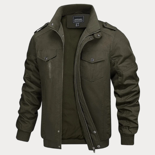 EB | Retro Reißverschlussjacke In Armeegrün