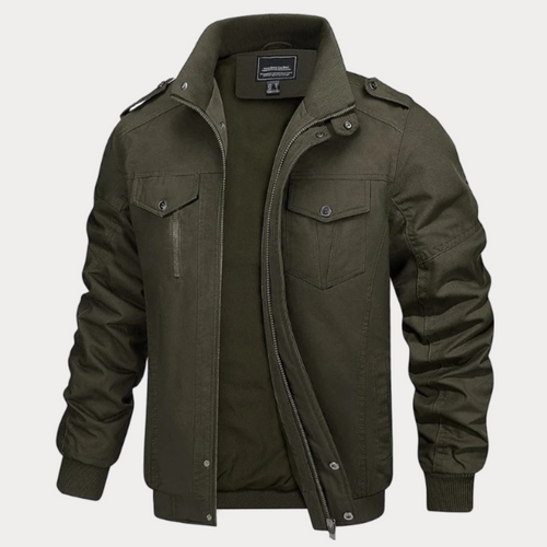 EB | Retro Reißverschlussjacke In Armeegrün