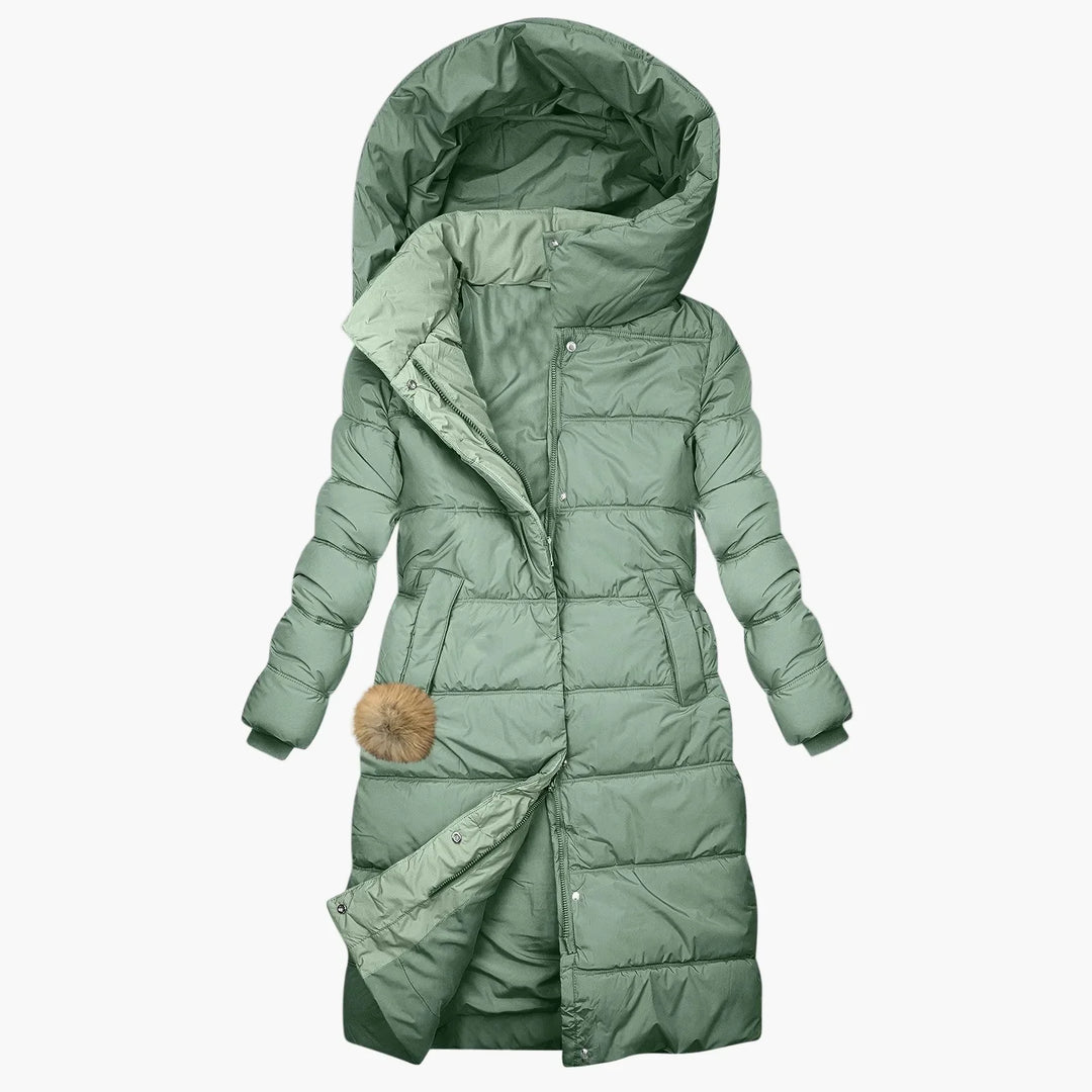 EB | Winter Steppmantel mit Kapuze - Langer, Winddichter Pufferjacke für Alltag & Freizeit