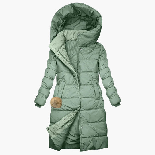 EB | Winter Steppmantel mit Kapuze - Langer, Winddichter Pufferjacke für Alltag & Freizeit