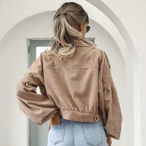 EB | Kurze Jacke Aus Corduriertem Velvet für Damen