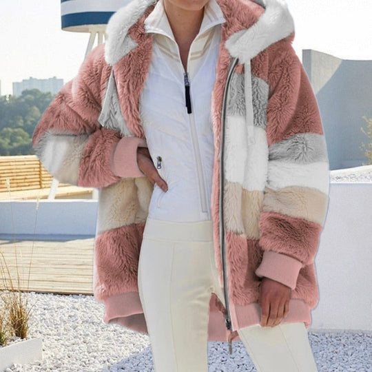 EB | Plüsch Kapuzenstrickjacke Warm, Weich und Elegant
