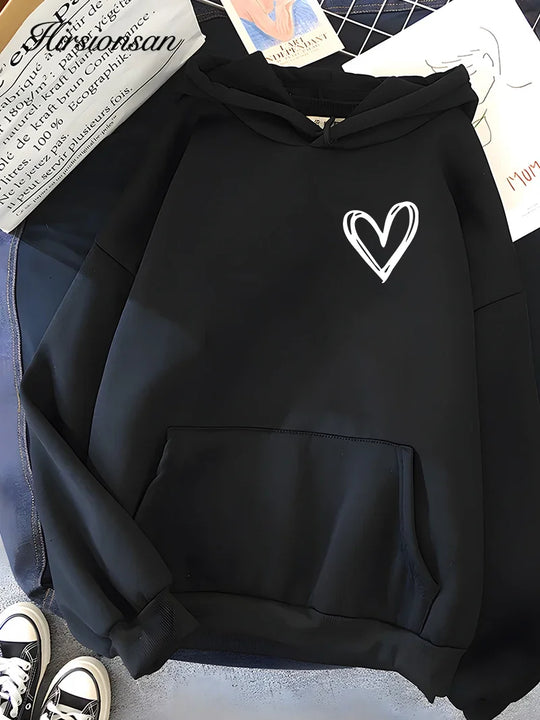 EB | Hoodie mit Herzprint Polyester Komfortabel und Trendy