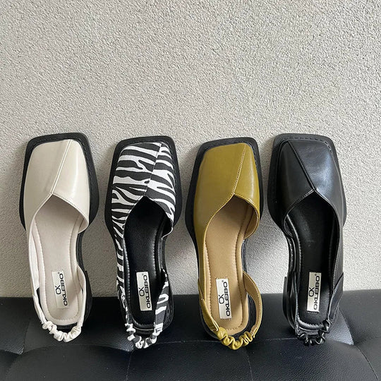 EB | Slingback Sandalen mit Quadratischer Zehenpartie