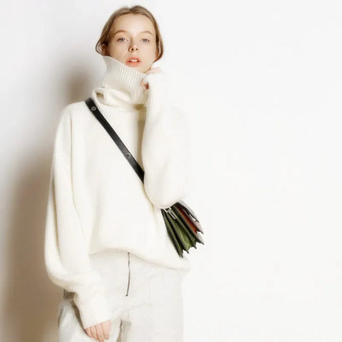 EB | Oversized Stil Rollkragenpullover für Freizeit und Büro
