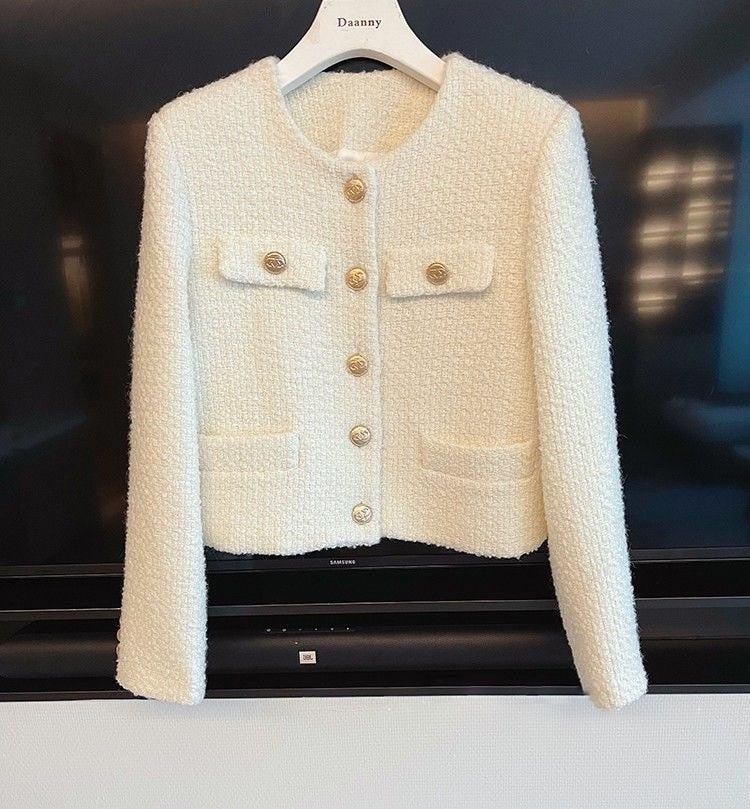EB | Damen Tweedjacke mit Rundhalsausschnitt