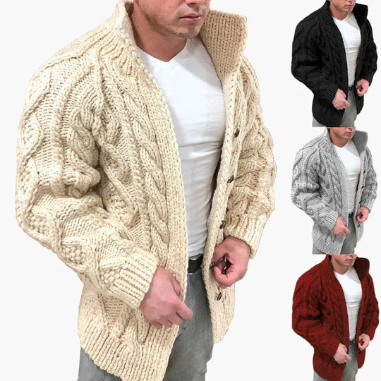 EB | Strickjacke mit Zopfmuster - Stilvolle Grobstrickjacke für Freizeit und Alltag