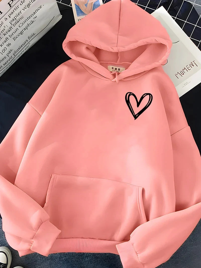 EB | Hoodie mit Herzprint Polyester Komfortabel und Trendy