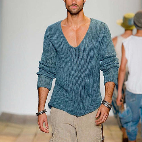 EB | Niedriges V-Ausschnitt Strickpullover