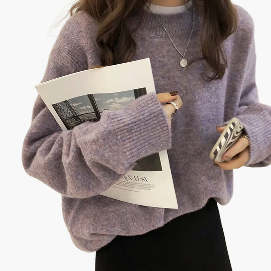 EB | Oversize Strickpullover Retro-Look Freizeit Herbst Winter