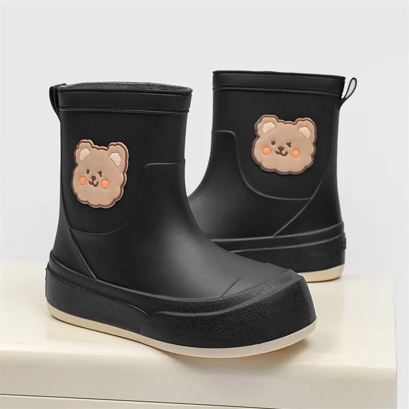 EB | Gummistiefel Wasserdicht Knöchellang Bären Design Einfaches Anziehen