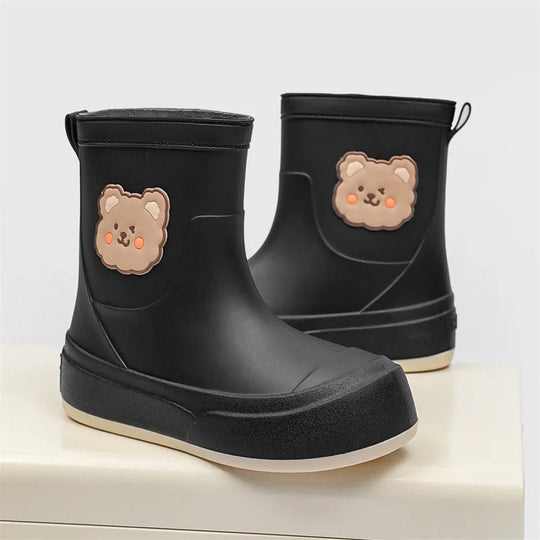 EB | Gummistiefel Wasserdicht Knöchellang Bären Design Einfaches Anziehen