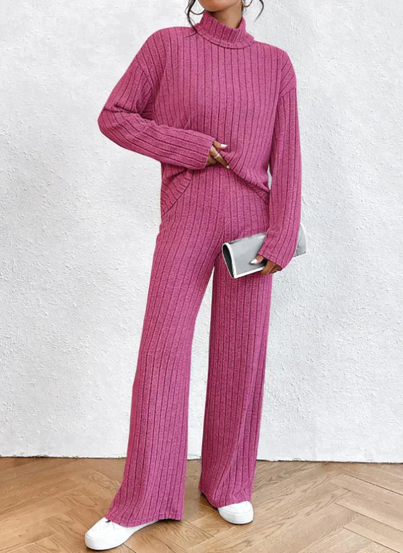 EB | Gestrickte Hose und Rollkragenpullover für Damen