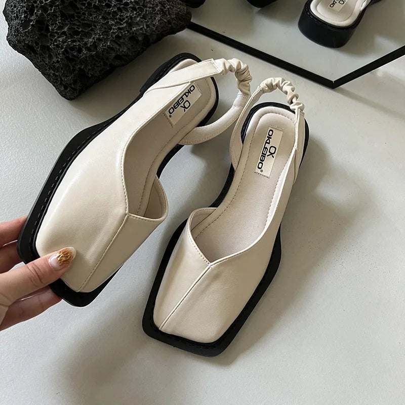 EB | Slingback Sandalen mit Quadratischer Zehenpartie