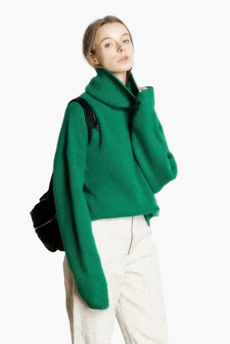 EB | Oversized Stil Rollkragenpullover für Freizeit und Büro