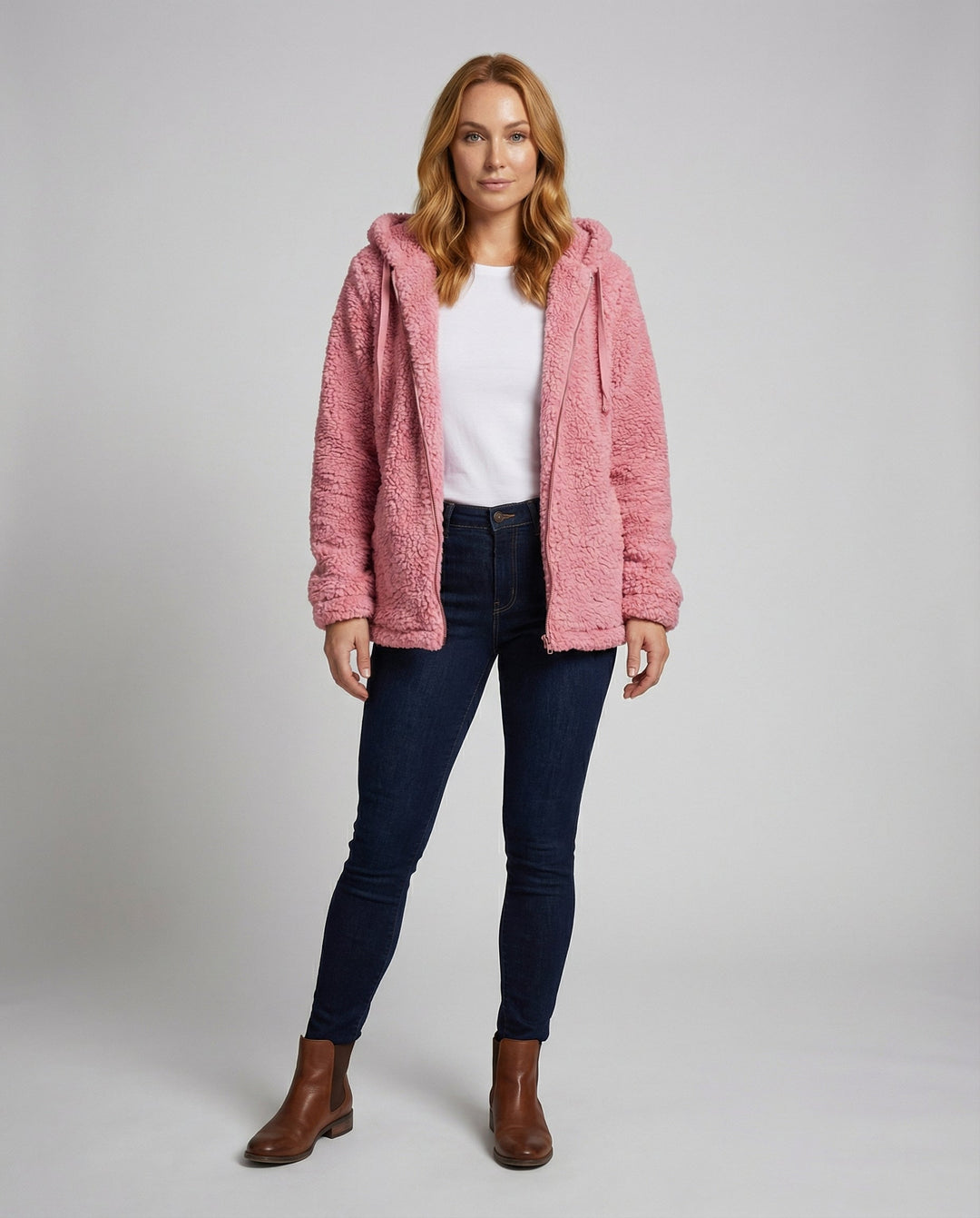 Teddy Fleecejacke Damen Lang | EB