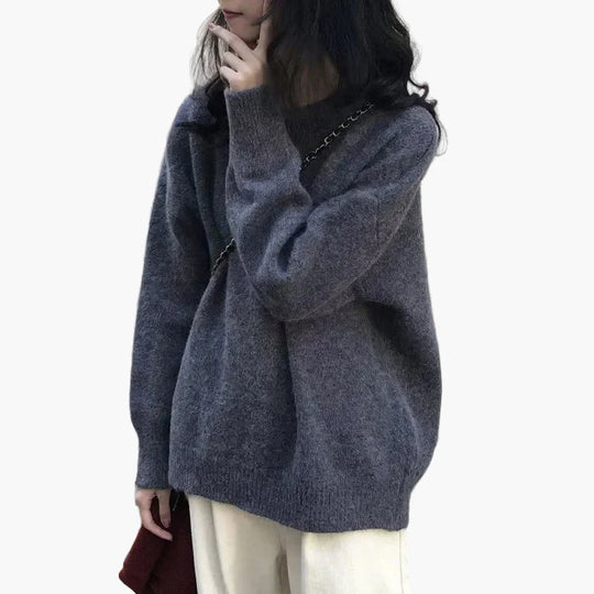 EB | Oversize Strickpullover Retro-Look Freizeit Herbst Winter